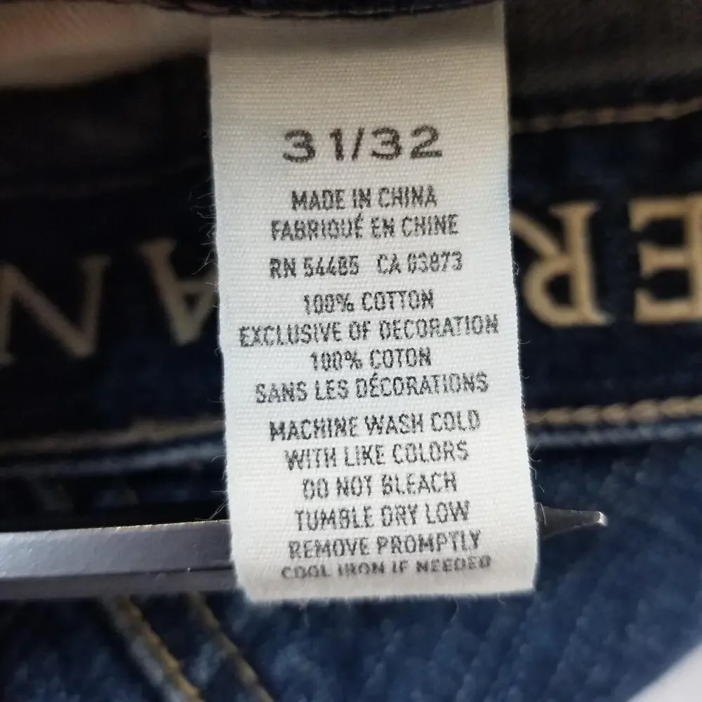 American Eagle Outfitters Jeans Mens 31x32 Blue Relaxed Straight Cotton Denim